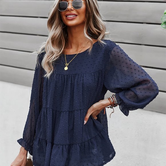 VINTAGE BOHO CHIC LAYERED BELL SLEEVED BLOUSE - Picture 3 of 8